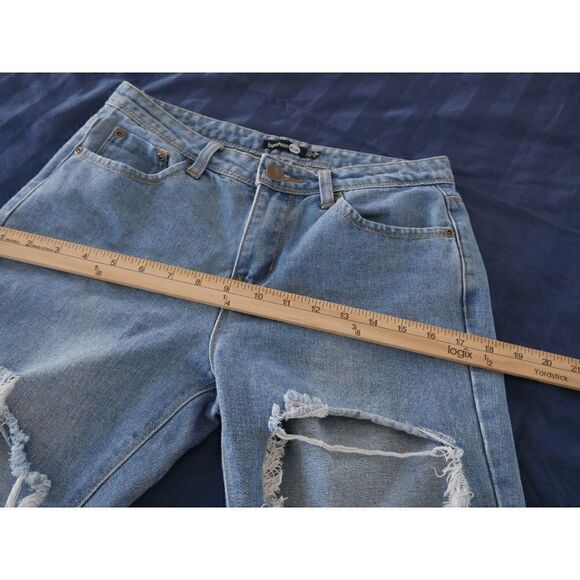 Boohoo Mid -Rise Skinny Ripped Jeans 4 #1700-B5 - Picture 4 of 6